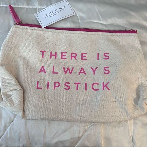 Canvas Pouch There is always Lipstick - by Gartner Studios - Picture 1 of 5